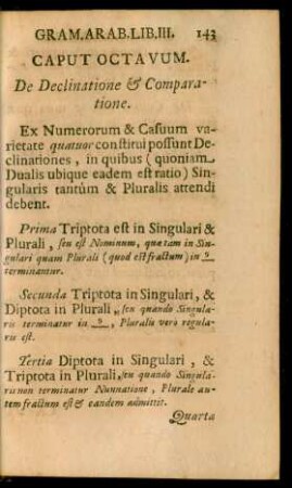 Caput Octavum. De Declinatione & Comparatione.