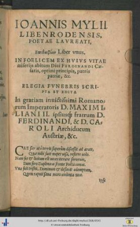 Epitaphiorum Liber unus.