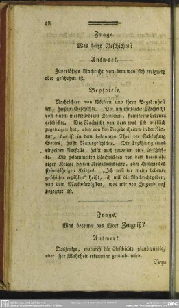Frage. Was bedeutet das Wort Zeugniß?