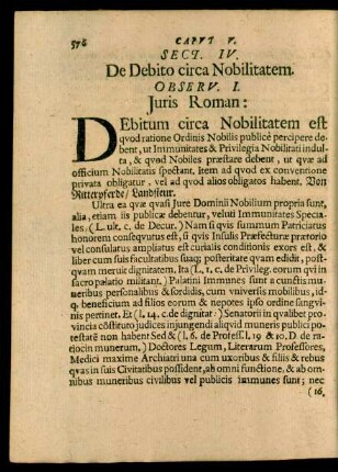 Sect IV. De Debito circa Nobilitatem