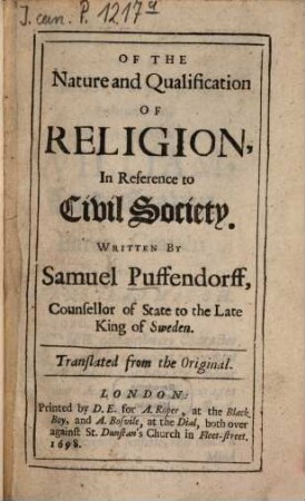 Of the nature and qualification of religion