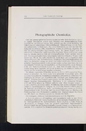 Photographische Chemikalien.