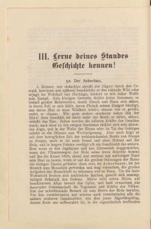 III. Lerne deines Standes Geschichte kennen!
