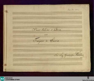 Traiano in Dacia. Excerpts - Don Mus.Ms. 1443 : S, vl, orch