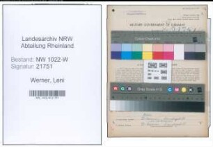 Entnazifizierung Leni Werner , geb. 12.03.1898 (Sekretaerin)