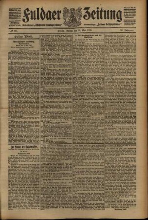Erste Ausgabe vom Freitag, den 21. Mai 1909.