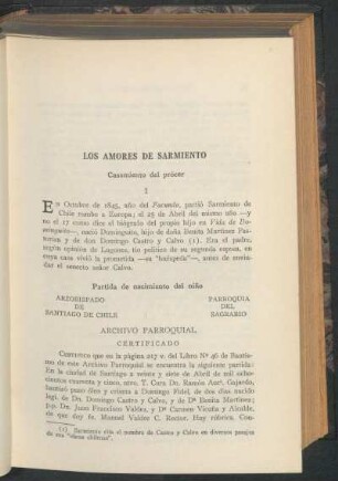 Los amores de Sarmiento : Casamiento del prócer