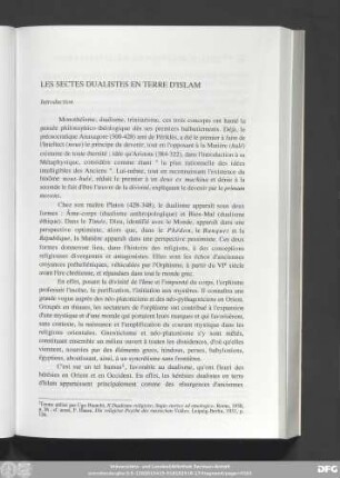 Les Sectes Dualistes En Terre D'Islam