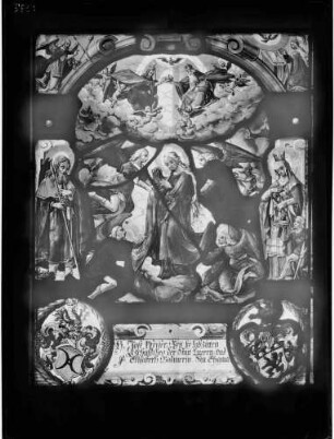 Kloster Lichtental Fürstenkapelle Fenster mit Glasmalerei (16. Jahrhundert) Himmelfahrt Maria