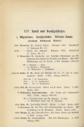 XIV. Kunst und Kunstgeschichte