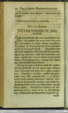 Das 20. Capitel. Von denen kennzeichen der Jungferschafft