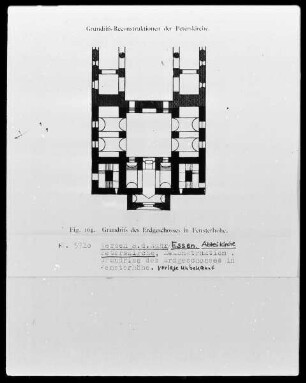 Grundriß des Erdgeschosses der Abteikirche Sankt Ludgerus (ehemals Sankt Salvator) in Essen-Werden