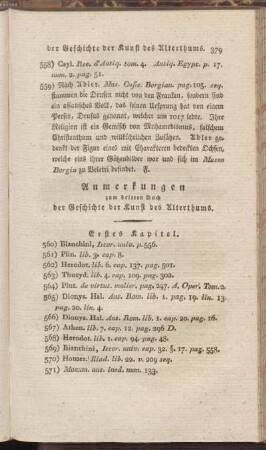 Anmerkungen zum dritten Buch der Geschichte der Kunst des Alterthums.