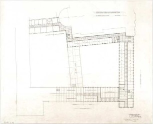 Gsaenger, Gustav; München, Theatinerstr.; Bayerisches Kultusministerium, Erweiterung - Erweiterungsbau, Variante zum Bauentwurf (Grundriss 2. OG)