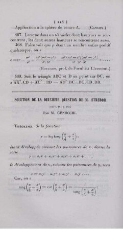 Solution de la deuxième question de M. Strebor.