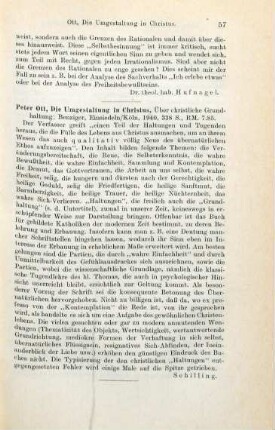 57 [Rezension] Hildebrand, Dietrich von, Die Umgestaltung in Christus