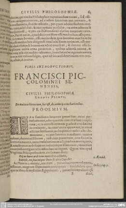Gradus Primus. De materie virtutum, hoc est, de animi perturbationibus