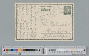 Postkarte an Ida Dehmel