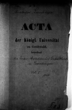 Kirchenvisitation und Kirchenmatrikel in Levenhagen