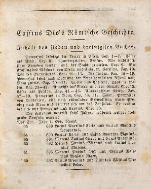 Cassius Dio's römische Geschichte, 3
