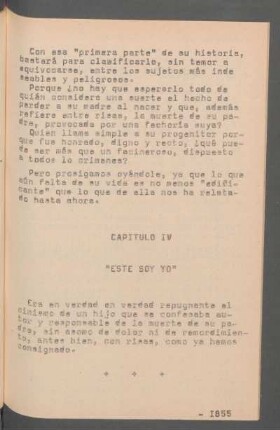 Capítulo IV - "Este soy yo"