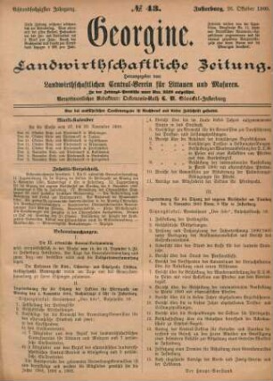 Achtundsechzigster Jahrgang. No. 43. Insterburg, 25. Oktober 1900.