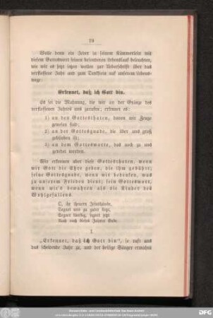 Erkennet, daß ich Gott bin.