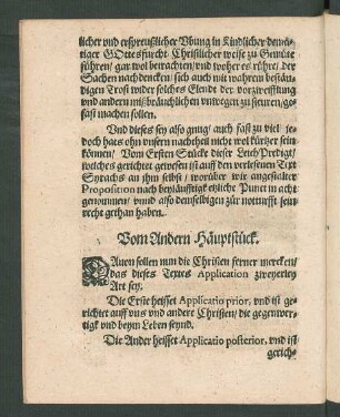 Vom Andern Häuptstück.