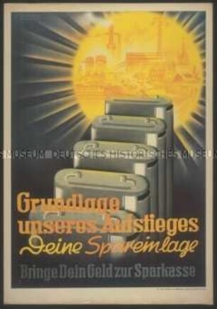 Werbung für das Sparen bei einer Sparkasse