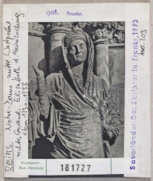 Reims: Kathedrale, mittleres Westportal, Heimsuchung, Elisabeth