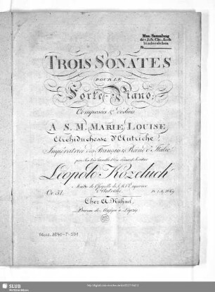 Trois Sonates pour le Forte-Piano : Oe. 51