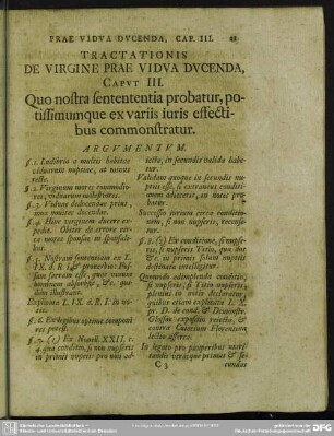 Caput III. Quo nostra sententia probatur, potissimumque ex variis iuris effectibus commonstratur