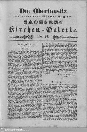 Ober-Oderwitz (Beschluß), Kittlitz, Berzdorf : 86. Lieferung