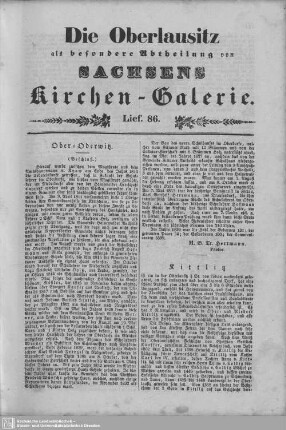 Ober-Oderwitz (Beschluß), Kittlitz, Berzdorf : 86. Lieferung
