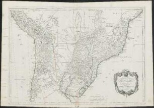 Carte qui représente la Partie Méridionale Du Brésil Et Du Perou, Le Chili Septentrional, Et Le Paraguay : Ce qui fait la Partie de milieu De L'Amérique Méridionale