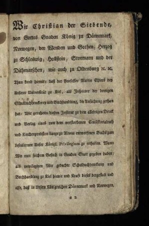 Wir Christian der Siebende ...