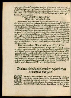 Das neundte Capitel/ von den gefehrlichen Kranckheiten dises Jars.
