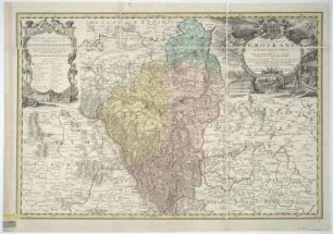 Karte vom Fürstentum Grottkau, 1:150 000, Kupferstich, 1736
