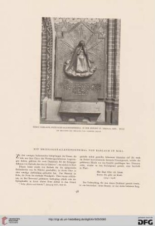 Ein Kriegsgefallenendenkmal von Barlach in Kiel