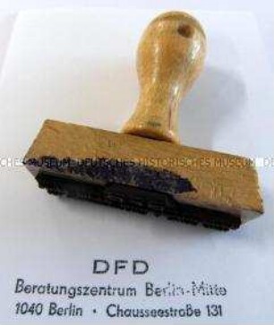 Adressstempel des DFD, Beratungszentrum Berlin-Mitte