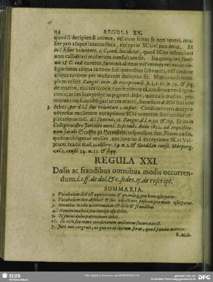 Regula XXI. Dolis ac fraudibus omnibus modis occurrendum