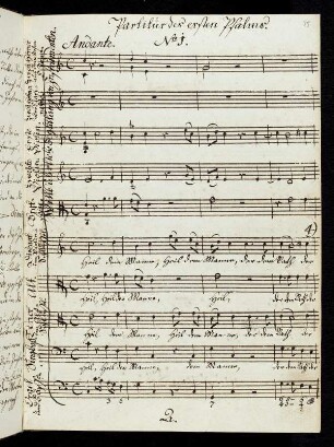 Partitur des ersten Psalms