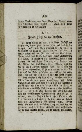 §. 16. Zweite Folge der Gesundheit.