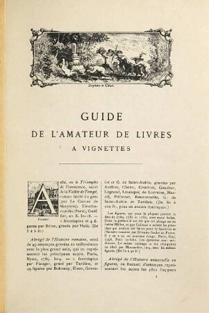 Guide de l'amateur de livres à vignettes (et à figures) du XVIIIe siècle