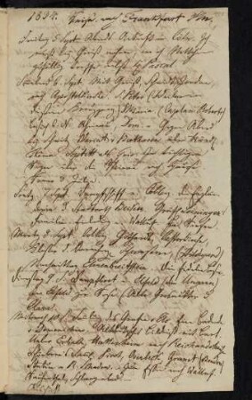 September / Oktober 1834. Reise nach Frankfurt a/M