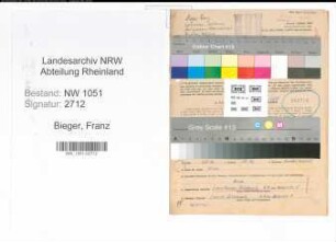Entnazifizierung Franz Bieger , geb. 08.05.1893 (Beamter)