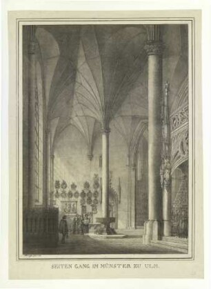 Münster. Inneres. Südliches Seitenschiff (spiegelbildlich). 1818