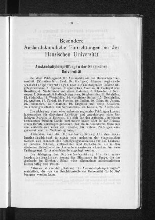 Auslandsdiplomprüfungen der Hansischen Universität