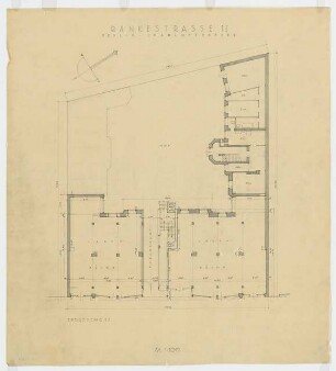 Wohn- und Geschäftshaus Rankestraße 13, Berlin-Charlottenburg: Grundriss Erdgeschoss 1:100 (Variante B)