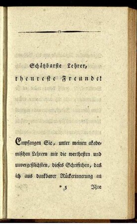 Schätzbare Lehrer, theureste Freunde!